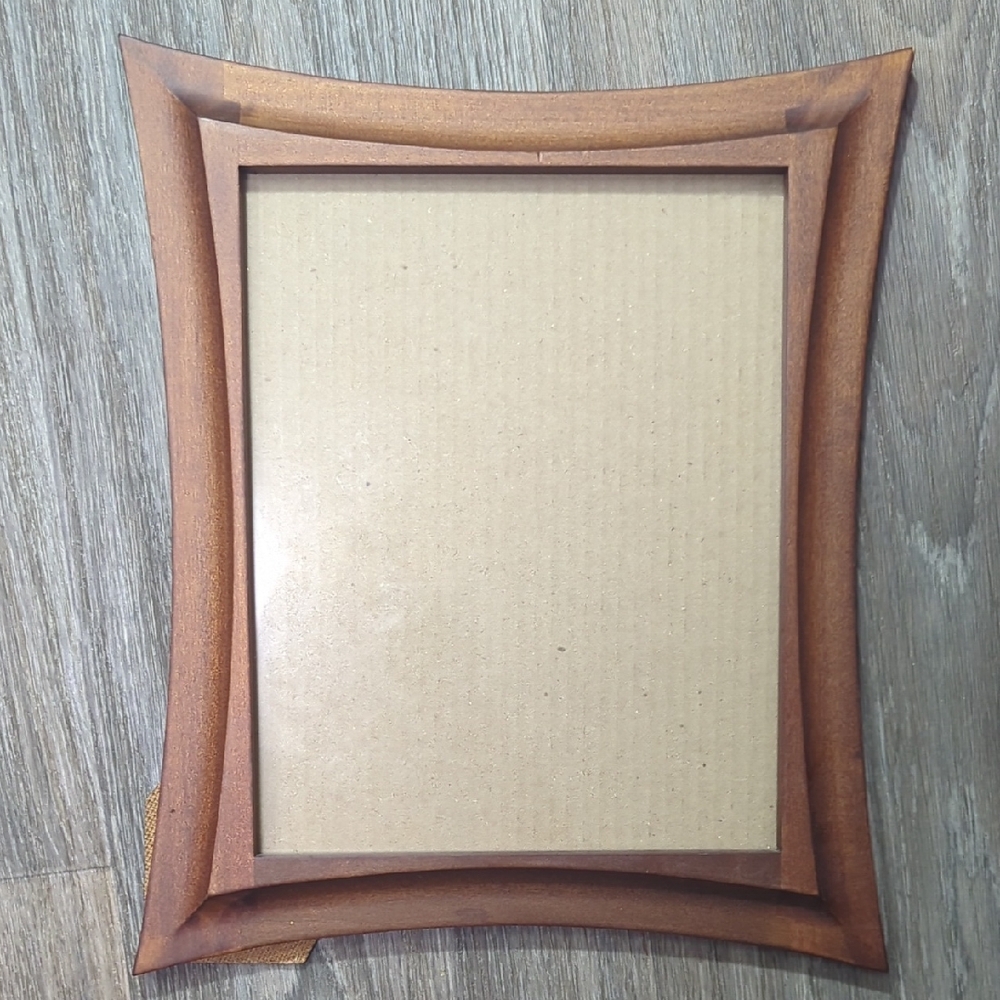 Vintage Brown 13×10 Wood Curved Elegant Brown Wooden Picture Frame